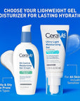 CeraVe Ultra-Light Moisturizing Gel, Hydrating Gel Face Moisturizer with Ceramides, Niacinamide, Hyaluronic Acid, Fragrance Free, Oil-Free, Weightless Mattifying Moisturizer, 1.75 FL Oz