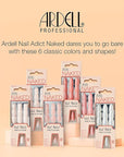 Ardell Nail Addict Naked Porcelain, Press On Nails Short Square Oval Shape, Nail Kit, 1-Pack