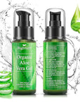 Organic Aloe Vera Gel, Aloe Vera Gel Extracted from Freshly Cut Pure Aloe Leaves, Skin Care for Deeply & Rapidly Soothing, Firming, After Shave, Sunburn Relieve, etc (Travel Pack)