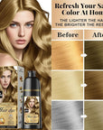 Natural Color Hair Dye Shampoo 3 IN 1, Instant Hair Coloring, Gray Coverage for Men & Women, Beard Dye Vegan Ammonia Free & Paraben-Free, Champú Para Canas Mujer & Hombre (DARK BLONDE)