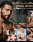All in 1 Groin & Body Hair Trimmer for Men Bikini Trimmer Women Electric Ball Pubic Shaver IPX7 Waterproof Wet & Dry Use Versatile Shaver for Temple Groin Nose Ear Hairs Beard, Black