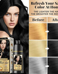 Herbal Hair Dye Shampoo 3-in-1 Vegan Color for Gray Hair - Ammonia-Free for Men & Women – Beard & Hair Coloring – Instant Gray Coverage Champú Para Canas Mujer & Hombre (BLACK)