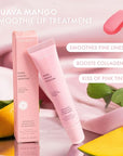 ESW Beauty Guava Mango Smoothie Lip Treatment - Light Pink Tint with Shea Butter, Peptides, Guava & Mango for Advanced Smoothing & Collagen Boost