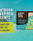 Every Man Jack Cold Processed Mens Bar Soap - Tropical Caribbean Coconut Scent - Deeply Cleans & Hydrates w/Naturally Derived Ingredients - (3 Pack)