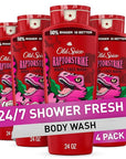 Old Spice Cleansing Body Wash for Men, 3X Defense, 24/7 Shower Fresh with Lasting Scent, 2-in-1 Body & Face Wash, Raptorstrike with Dark Berry Scent, 24 oz (Pack of 4)
