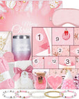 Advent Calendar 2025 Women-12 Days of Christmas Advent Calendars for Adult Women and Teen Girls, Luxury Spa Self Care Christmas Gifts Basket Countdown Calendar for Mom Wife Girlfriend Pink