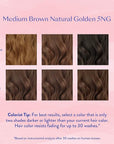 eSalon Permanent Hair Color & Hair Dye Complete Kit - Medium Brown Natural Golden - Personal Colorist Kit for Up To 100% Gray Coverage for All Hair Types - Professional-Grade Ammonia-Free Hair Dye