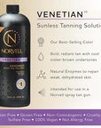 Norvell Premium Spray Tan Solution Venetian 1 Liter – Professional Sunless Tanning Formula for Natural Bronze Glow, Streak-Free, Fast-Drying, Long-Lasting Color