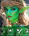 MEICOLY Lime Green Face Body Paint Stick for Halloween SFX Witch Hulk Cosplay Makeup,Elphaba Green Face Paint,Hunting Camo Face Paint,Waterproof Eye Black Stick for Baseball Softball Football Lacrosse
