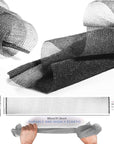 3-Piece Exfoliating Washcloth Set - African Net Sponge, Japanese Wash Cloth, Face & Body Exfoliator (Black, White, Grey)