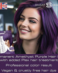 Amethyst Purple Hair Dye Permanent with Anti-Breakage Plex Hair Care, Vegan Hair Dye & Cruelty-Free, 100% Grey Coverage, purple Hair Color, For All Hair Types. Smart Beauty