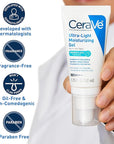CeraVe Ultra-Light Moisturizing Gel, Hydrating Gel Face Moisturizer with Ceramides, Niacinamide, Hyaluronic Acid, Fragrance Free, Oil-Free, Weightless Mattifying Moisturizer, 1.75 FL Oz