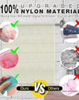 UJFQBH 3 Pieces African Net Sponge, African exfoliating net African Net Long Net Bath Sponge Exfoliating Shower Body Scrubber Back Scrubber Skin Smoother(Pink, Green, Off-White)