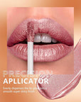 MAKI YIKA Pink Nude Lipstick for Women Metallic Lipsticks Glitter Long Lasting Lipstick No Smudge No Transfer Liquid Lip Gloss (BR017 Love Fighter)