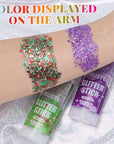 Christmas Face and Body Glitter Stick for Sparkling Makeup, Hair Glitter Accessories for Women, Highlighting Stick for Fairy Dust Makeup, Cheerful Face Glitter for Festive Parties and Carnivals
