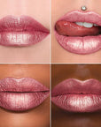 MAKI YIKA Pink Nude Lipstick for Women Metallic Lipsticks Glitter Long Lasting Lipstick No Smudge No Transfer Liquid Lip Gloss (BR017 Love Fighter)