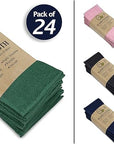 Softolle 100% Cotton Washcloths 24 Pack (12x12 Inches) Soft, Highly Absorbent Washcloth, Face Towels, Wash Cloths for Face, Ring Spun, Bulk Pack (Dark Green)