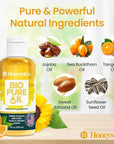 Bio Pure Skincare Oil for skin - Moisturizer for Dry Skin - Pregnancy Stretch Mark Prevention - Oil for Scars - Stretch Mark Treatment with Organic Sweet Almond Oil & Jojoba Oil for skin (8oz)