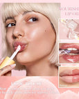 Hydrating Lip Oil, 4Pcs Plumping Lip Glow Oil Set, Fruit Extract Lip Oil Set Tinted for Dry Lip, Shiny and Moisturizing Transparent Lip Oil Gloss
