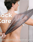 MainBasics Exfoliating Shower Towel - Japanese Nylon Bath Towel and Body Washcloth, Quick-Dry, Durable, Deep Exfoliation (Set of 3, Black Ice)
