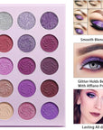 Afflano Purple Eyeshadow Palette Makeup Matte Glitter, Highly Pigmented Pink Eye Makeup Pallet, Dream Purple Pink Dark Red Violet Cute Bright Shimmer Travel Eyeshadow Pallet for Girl Women