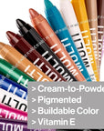 wet n wild Color Icon Cream Eyeliner Eyeshadow Multi-Stick, Moisturizing, Nourishing Velvety Cream-to-Powder Buildable & Blendable Formula, Cruelty-Free & Vegan - Snowy Skies