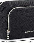 BAGSMART Travel Makeup Bag, Cosmetic Bag Make Up Organizer Case,Large Wide-open Pouch for Women Purse for Toiletries Accessories Brushes