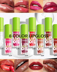 Hydrating Lip Glow Oil Kit-4 Colors Lip Oil Lip Glaze,Tinted Lipgloss Clear Pink Red Glow Reviver Tint Lip Oil Lip Stain, Non-sticky Lipstain Lip Gloss,Mother's Day Makeup Gift Kit for Women-Set C