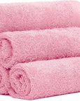 100% Cotton Washcloths Set 13” x 13” | Pink Rose Towels | Set of 6 Ultra Soft and Highly Absorbent Washcloths Sets for Bathroom, Gym, Spa | Machine Washable Face Towel