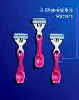 Schick Hydro Silk Ultimate Pubic Skin Protection, Disposable Razors for Women Sensitive Skin | Pubic Hair Razor for Women, Bikini Razor, Womens Razors Bikini Line, 3ct