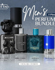 Mens Cologne Gift Sets Bundle Mini Bottle – Designer Mens Cologne Sampler Sets with Refillable Atomizer – Box Includes Versace, Moschino, Mont Blanc, Jimmy Choo Travel Size (0.17 Oz Each)