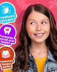 GuruNanda Kids Oil Pulling, Alcohol-Free Mouthwash, Essential Oils & Vitamins for Fresh Breath & Happy Gums for Ages 6 & up, Natural Berry Lemon Rose, 8 Oz