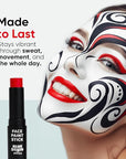 Blue Squid PRO Red, White and Black Face Paint Stick - Waterproof Body Paint Adults & Kids Eye Black Baseball, Eyeblack Softball -Hypoallergenic Twist-Up Non-Toxic Makeup Stick - Cosplay, Sports & SFX