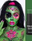 CCbeauty Witch Green Face Paint Stick, Face Painting Kit, Dark Green Cream SFX Makeup Foundation, Professional Body Paint for St. Patrick's Day, Halloween Costume Party, Grinch Hulk Monster Makeup