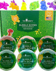 Dinosaur Bath Bombs for Kids with Surprise Dino Toys Inside (6 Pack) - Large Bubble Bath Bombs, Gentle and Safe, Made in USA, Gift Ideas for Boys, Girls and Teens by Two Sisters