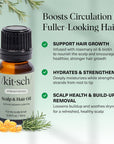 Kitsch Rosemary Oil for Hair Growth – Hair Oil with Biotin, Castor & Jojoba – Pre-Wash Scalp Oil for Hair Care – Lavender Scent – 10mL