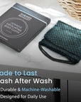 Japanese Exfoliating Washcloth for Back & Body 2-Pack - Charcoal & Silver Ion Exfoliating Towel with Handles - Two-Sided Gentle Exfoliation & Deep Cleanse Body Wash Cloths for Shower - 1 Blue, 1 Green