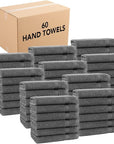 Arkwright Bathroom Hand Towels Set of 6 - (Bulk Case of 60) Super Soft 100% Cotton, 600 GSM Quick Dry & Absorbent, Luxury Bath Essentials for Hotels, Spa, Hosts, and Vacation Rentals, Pewter Grey
