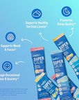 Nello Supercalm Powdered Drink Mix, Cortisol Reducer* and Sleep Aid Supplement, L Theanine, Ksm-66 Ashwagandha, Magnesium Glycinate, Vitamin D 3, No Sugar, Non GMO, On The Go, 20 Ct, Variety Pack