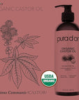PURA D'OR 16 Oz ORGANIC Castor Oil - 100% Pure USDA Certified Cold Pressed, Hexane Free Eyelash & Eyebrow Serum - For Fuller, Thicker Lashes & Brows - Skin & Hair Moisturizer - Bulk Size