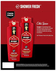 Old Spice Refreshing Body Wash for Men, 3X Defense, 24/7 Shower Fresh with Long Lasting Scent, Red Collection, Swagger with Cedarwood Scent, 24 oz (Pack of 2)