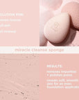 Real Techniques Miracle Cleansing Sponge, Skincare Facial Cleansing Tool with Probiotics, Exfoliate & Deep Cleans Pores, Dual Sided, Gentle on Skin, Cruelty Free, 1 Count