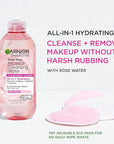 Garnier Micellar Water with Rose Water and Glycerin, Hydrating Facial Cleanser & Makeup Remover, For All Skin Types, Vegan, Cruelty Free, 13.5 Fl Oz (400mL), 1 Count