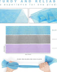 UJFQBH 3 Pieces African exfoliating net African Net Long Net Bath Sponge Exfoliating Shower Body Scrubber Back Scrubber Skin Smoother,Great for Daily Use (Purple Gray Blue)