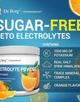 Dr. Berg Zero Sugar Hydration Keto Electrolyte Powder - Enhanced w/ 1000 mg of Potassium & Real Pink Himalayan Salt (NOT Table Salt) - Orange Flavor Hydration Drink Mix Supplement - 50 Servings