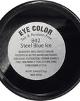 Steel Navy Blue Ice Denim Shimmering Smokey Eye Ocean Grey Pressed Powder Single Vegan Eyeshadow; Talc, Paraben & Cruelty Free
