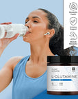 Dr. Mercola Pure Power L-Glutamine, Unflavored, 17.6 oz (500 g), 100 Servings (1 Jar), 5 g Per Serving, Non-GMO, NSF Certified for Sport