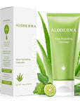 Aloderma Hydrating Facial Cleanser with Organic Aloe Vera - Daily Moisturizing Aloe Face Wash with Shea Butter, Vitamin E - Nourishing Face Cleanser for Normal, Dry Skin, Non-Comedogenic, 100g/3.5oz