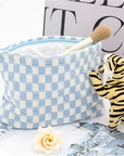 Pazimiik knit checkered makeup bag