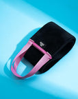 Bronze Tan Self Tanner Back Applicator - Tanning Mitt For Sunless Tanning Mousse or Lotion - Tan your Back Quickly and Easily - Self Tanning Back Applicator - Black with Pink Handles